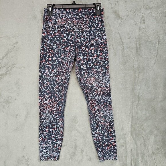 Lululemon Leggings Womens 8 Multicolor Spotted High Rise Ankle Stretch Active - Picture 1 of 7
